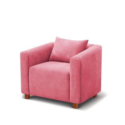 Poltrona Decorativa Helena Suede Pink - Inova Decorações