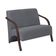 Poltrona 2 Lugares Vênus Suede Braço Madeira Cinza.