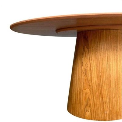 Mesa De Jantar Cone Oval 150x80 Cm Tampo Freijó Base Freijó Cor Marrom