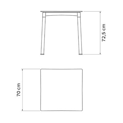 Mesa Tramontina Diana 70x70 cm em Polipropileno Amarelo com Pernas de Alumínio