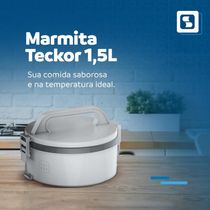 Conjunto 5 Marmitas Térmicas Marmitex Termoprato Tekcor 1,5L Soprano Cinza