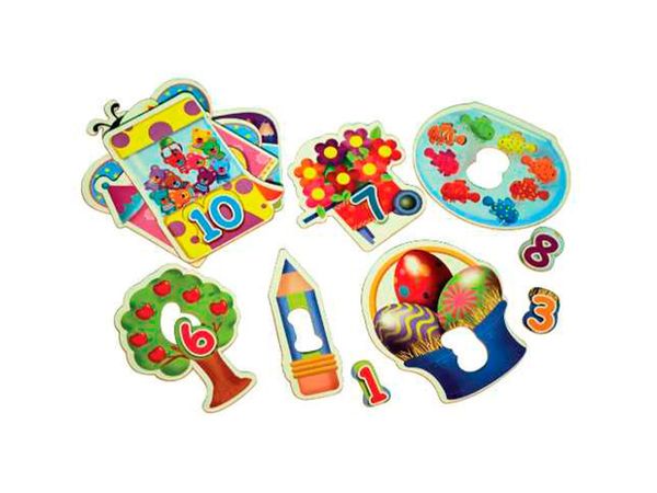 Brinquedos Educativos - Quebra Cabeça 1 Ao 10 20 Peças