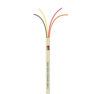 Cabo Manga 4x26 AWG - com Blindagem Bege - 20 Metros