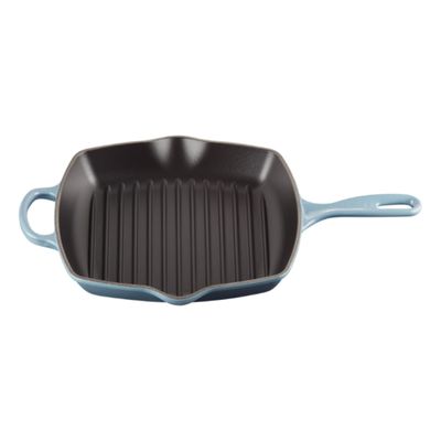 GRELHA QUADRADA LE CREUSET 26CM SIGNATURE EM FERRO FUNDIDO AZUL CHAMBRAY 20183264340422