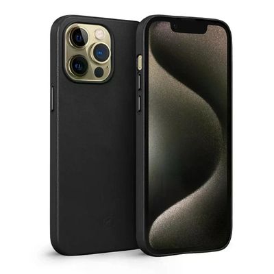 Kit Capa Couro Dual Preta e Película Defender Pro Privacidade para iPhone 15 Pro - Gshield