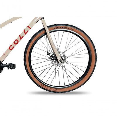 Bicicleta Aro 29 Colli Vancouver Confort 21 Marchas Freio A Disco Bege Retrô