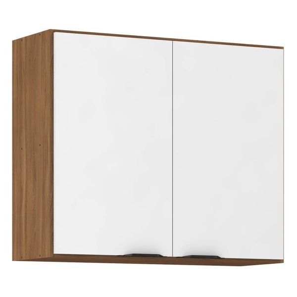 Armário Aéreo 80cm 2 Portas 1 Prateleira Firenze D02 Amendola/Branco - Mpozenato