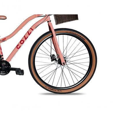 Bicicleta Viena Aro 29 Freio Disco 21v Com Cestão Colli Cor Bronze Tamanho Do Quadro 17 Rosa