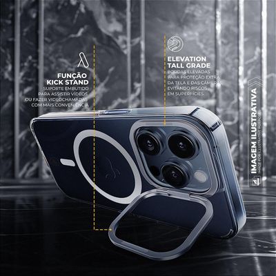 Capa para iPhone 14 Pro - MagSafe Crystal Armor Stand - NÃO AMARELA - Gshield