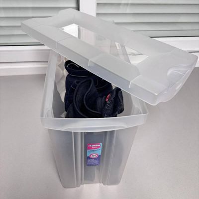 Caixa Organizadora 16,5L Estreita Alta Plástica Ordene 41x18x30cm Radical Multiuso Transparente