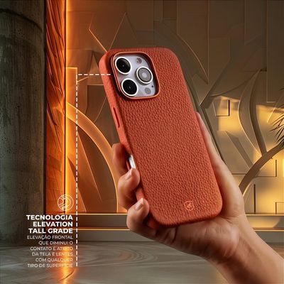 Capa case capinha para iPhone 17 Pro Max - Magsafe Tech Couro - Marrom - Gshield