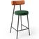 Kit 06 Banquetas Baixa Cozinha Sala Jantar Bancada Milão L02 Couríssimo Camel Verde - Lyam Decor