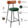 Kit 06 Banquetas Baixa Cozinha Sala Jantar Bancada Milão L02 Couríssimo Camel Verde - Lyam Decor