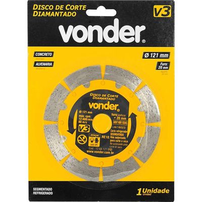 Disco de corte diamantado 121 mm segmentado V3 VONDER