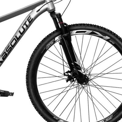 Bicicleta Aro 29 Absolute 21 Marchas Quadro Alumínio Freio A Disco Mtb - Cinza - 17 Cinza
