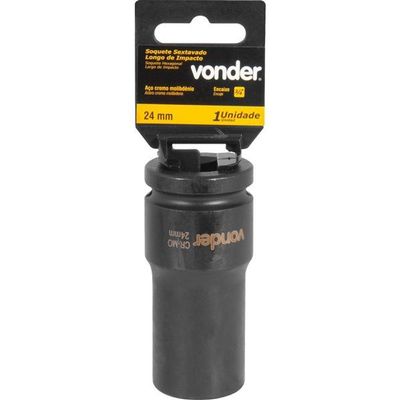 Soquete Sextavado Impacto Longo 3-4 24mm Aço Cromo Vonder