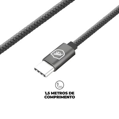 Cabo Symetric - Cinza - Tipo C / Tipo C - 1,5M