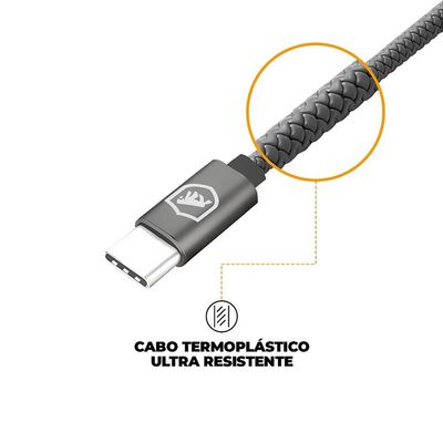Cabo Symetric - Cinza - Tipo C / Tipo C - 1,5M