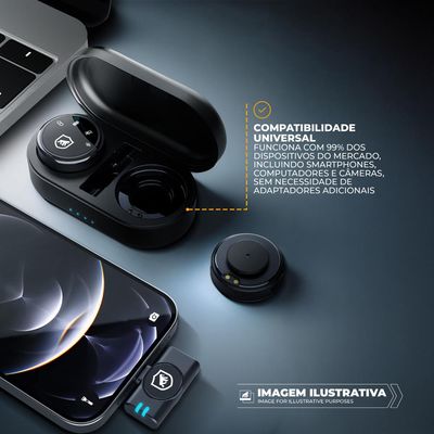microfone de Lapela Magnética Sem Fio com Redução de Ruído - Armor -Gshield