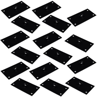 Kit 16 Chapinhas Chapa Reta Fixação Pés Palito Rosca 5/16 Preto G59