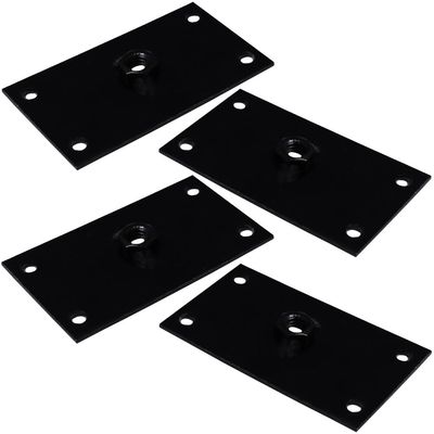 Kit 4 Chapinhas Chapa Reta Fixação Pés Palito Rosca 5/16 Preto G59