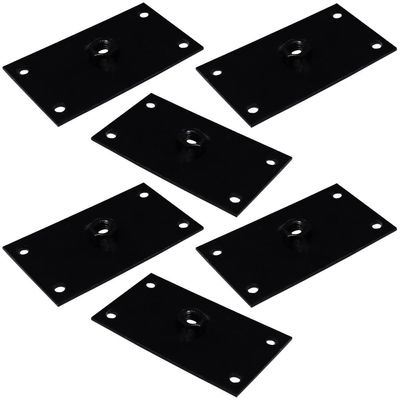 Kit 6 Chapinhas Chapa Reta Fixação Pés Palito Rosca 5/16 Preto G59