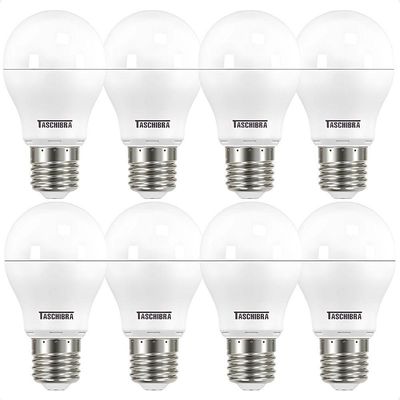 Kit 8 Lâmpadas Led Bulbo Tkl 9w Taschibra E27 Bivolt 4000k Neutro