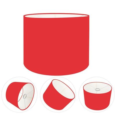 Cúpula Abajur E Luminária Cilíndrica Vivare Cp-7016 ø35x30cm - Bocal Nacional Vermelho