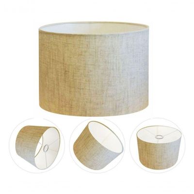 Cúpula Abajur E Luminária Cilíndrica Vivare Cp-7018 ø40x25cm - Bocal Nacional Rustico-bege