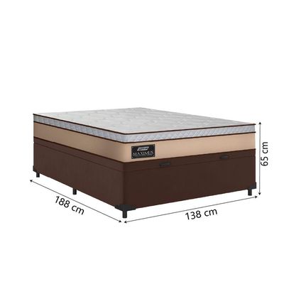 Cama Box Baú Casal Gazin Colchão Molas Ensacadas Maximus