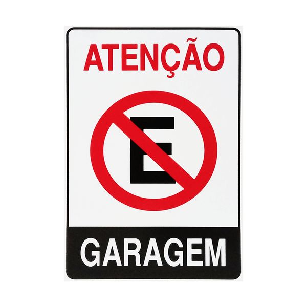 Placa De Sinalização Atenção Proibido Estacionar Garagem 20x30 Acesso - P-4 F9e Placa De Sinalização Atenção Proibido Estacionar Garagem 20x30 Acesso - P-4 F9e