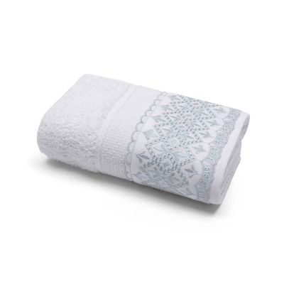 Toalha de Banho Melody com Renda Nice Bouton Branco