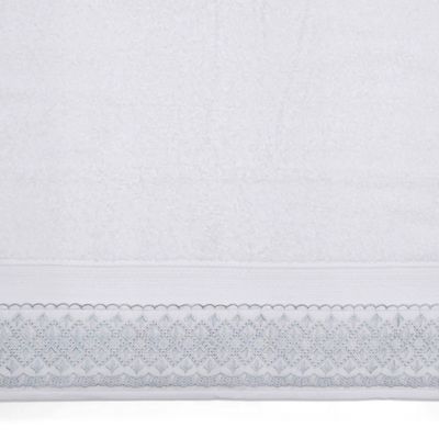 Toalha de Banho Melody com Renda Nice Bouton Branco