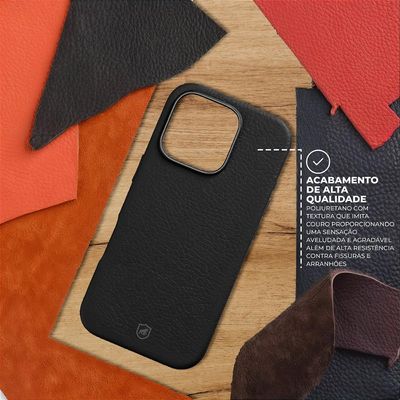 Capa case capinha para iPhone 17 Pro Max - Magsafe Tech Couro - Preta - Gshield