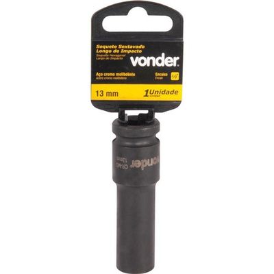 Soquete Sext Impacto Longo Enc 1-2" 13mm Aço Cromo Vonder