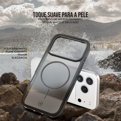 Capa case capinha para Motorola Moto Edge 60 Fusion - Magsafe Wave Fumê - Preta - Gshield