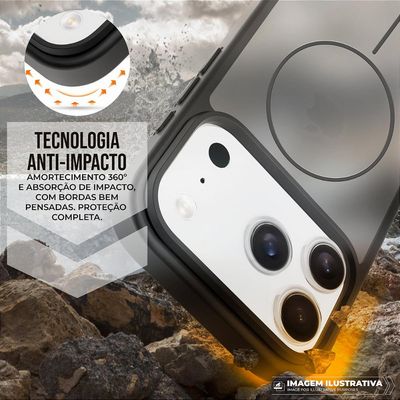 Capa case capinha para Motorola Moto Edge 60 Fusion - Magsafe Wave Fumê - Preta - Gshield