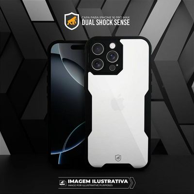 Capa case capinha para iPhone 16 Pro Max - Dual Shock Sense Preta - Gshield