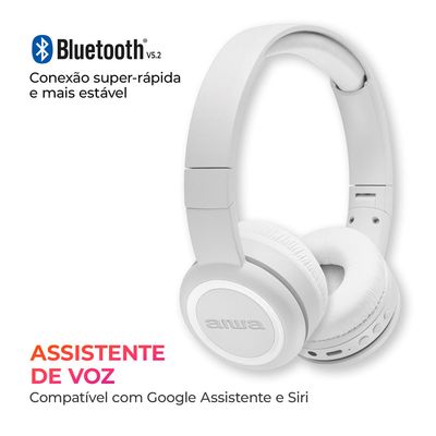 Fone de Ouvido Headphone AIWA HP-03-W Bluetooth Drive 30mm BIV