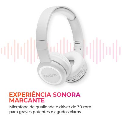 Fone de Ouvido Headphone AIWA HP-03-W Bluetooth Drive 30mm BIV