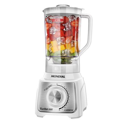 Liquidificador Turbo Mondial Branco e Inox 1200W L-1200 WI 127V