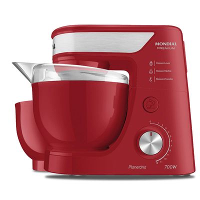Batedeira Planetária Mondial Vermelho e Inox 700W BP-01P-R 127V