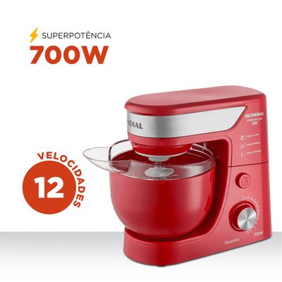 Batedeira Planetária Mondial Vermelho e Inox 700W BP-01P-R 127V