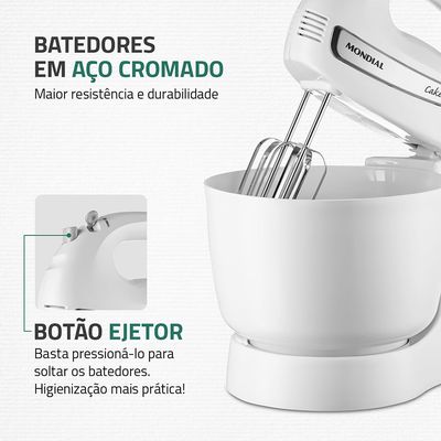 Batedeira Cake Premium Mondial Branco 500W B-50-W 110