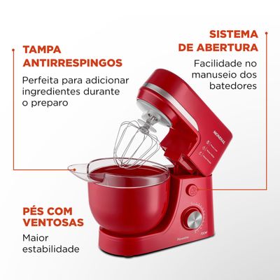 Batedeira Planetária Mondial Vermelho 700W BP-03-R 220