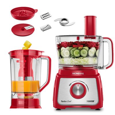 Multiprocessador Turbo Chef 7 em 1 Mondial Vermelho 1000W MPN-01-RE 220
