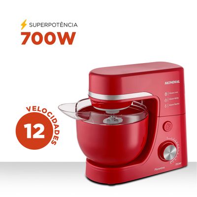 Batedeira Planetária Mondial Vermelho 700W BP-03-R 220