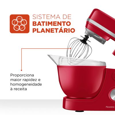 Batedeira Planetária Mondial Vermelho 700W BP-03-R 220