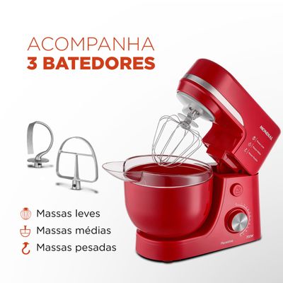 Batedeira Planetária Mondial Vermelho 700W BP-03-R 220