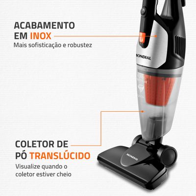 Aspirador de Pó Vertical Turbo Premium Mondial Preto e Laranja 1200W AP-31 220